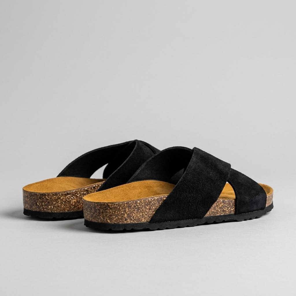 Cross Strap Cork - Black