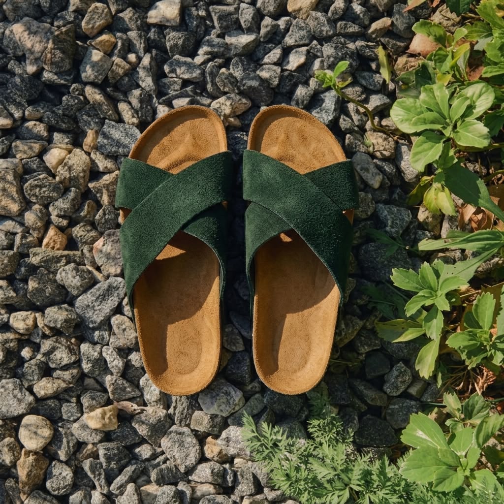 Cross Strap Cork - Green