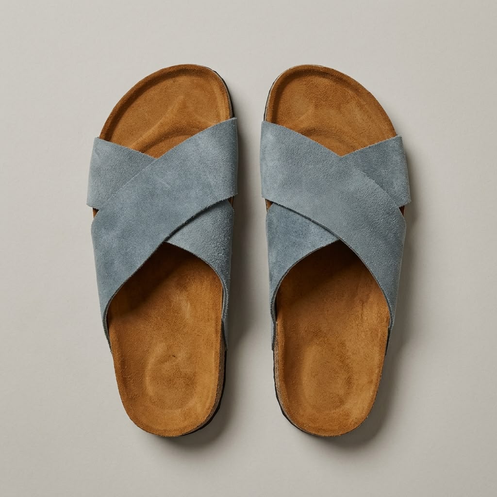 Cross Strap Cork - Gray