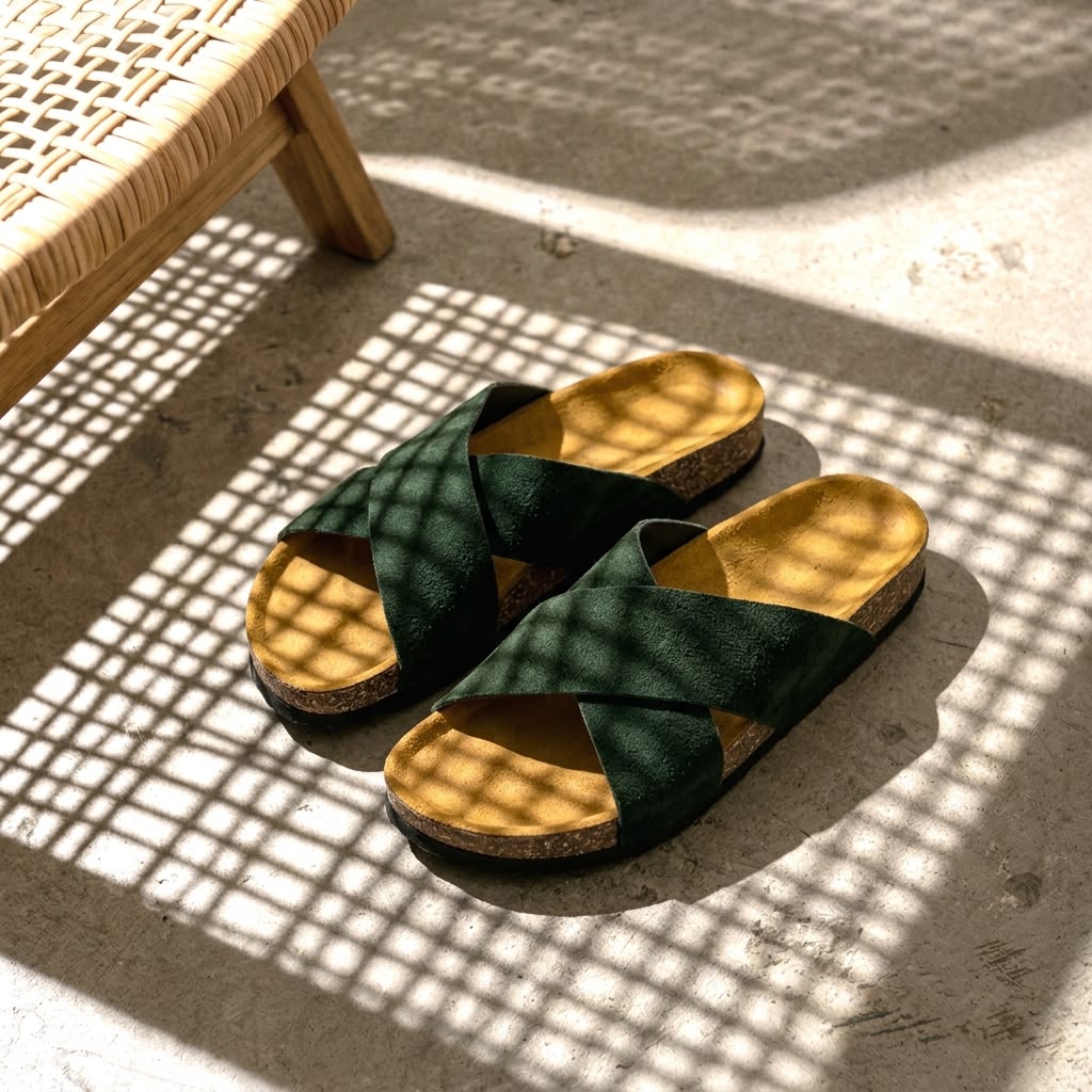 Cross Strap Cork - Green