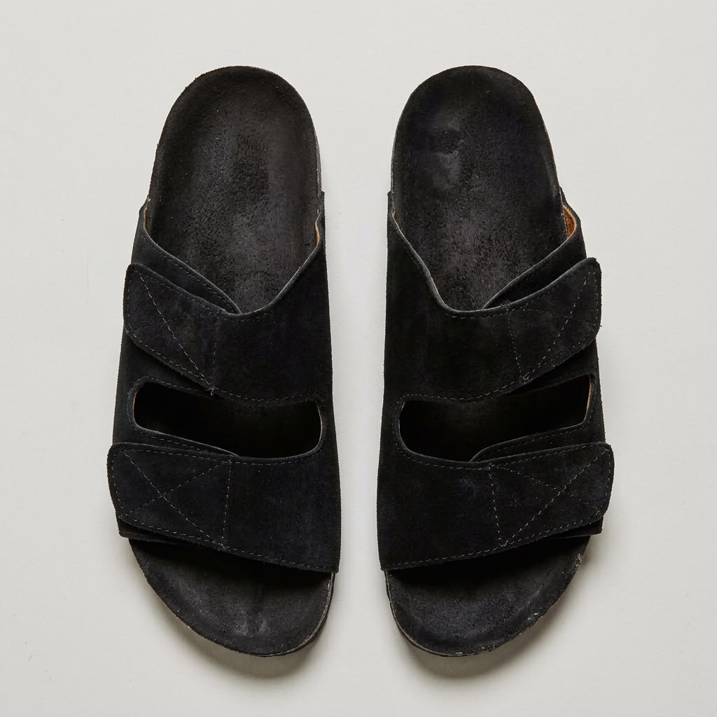 Double Strap Slides - Black