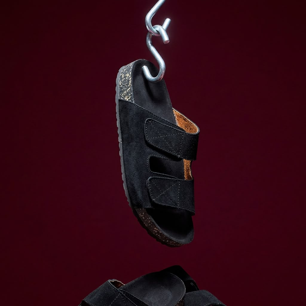 Double Strap Slides - Black