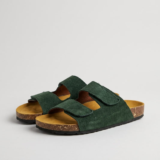 Double Strap Slides - Green