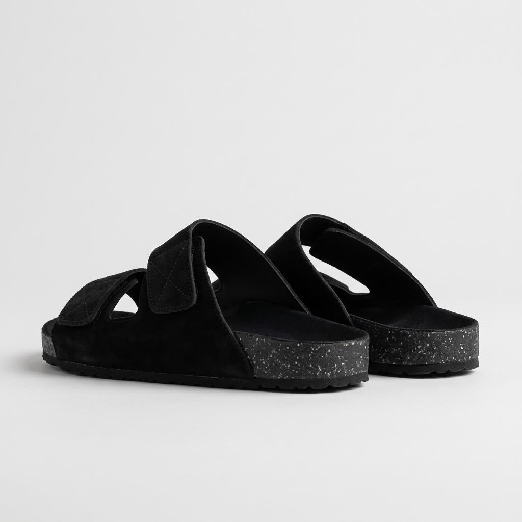 Double Strap Slides - Black
