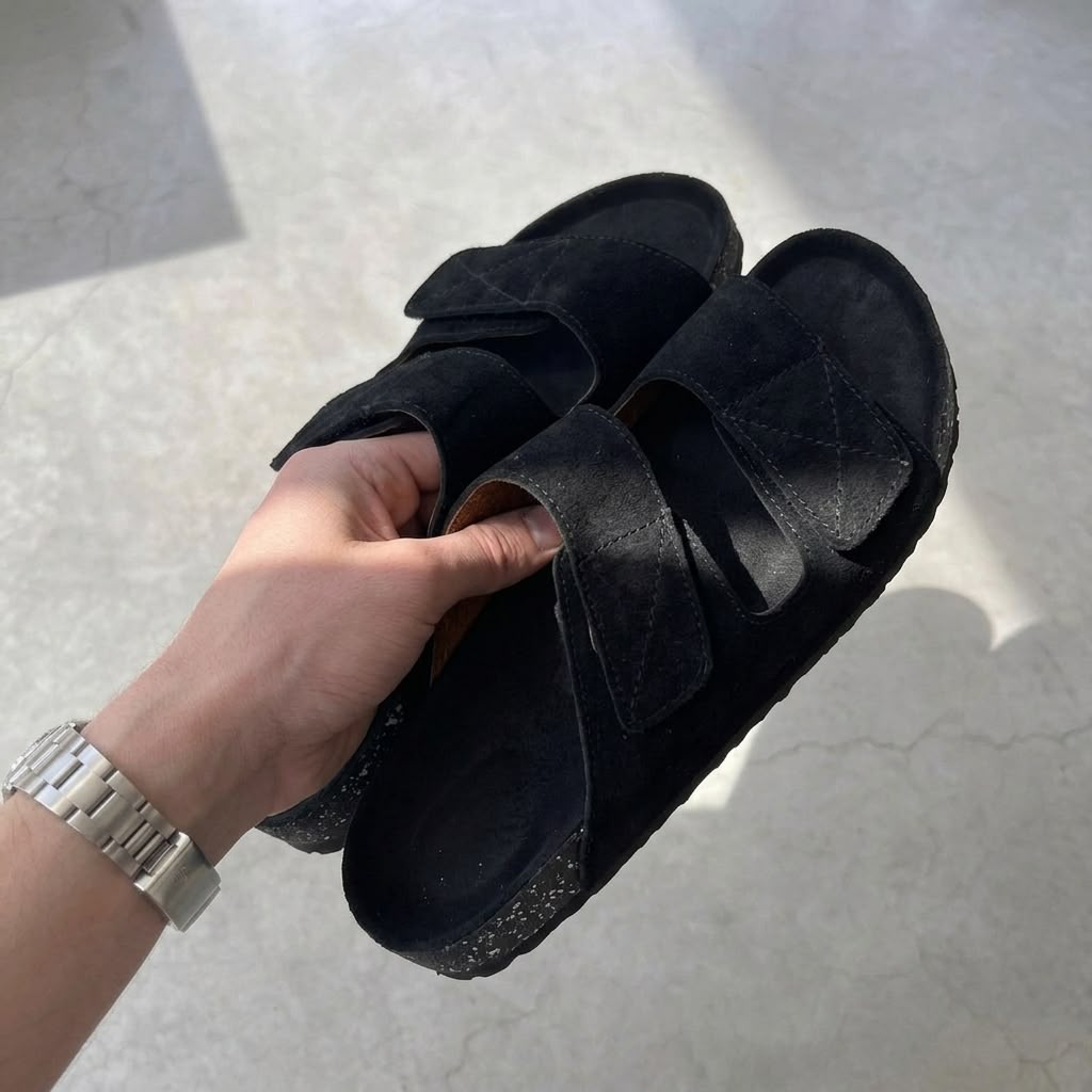 Double Strap Slides - Black