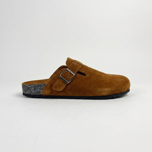 Suede Cork Clogs - Brown