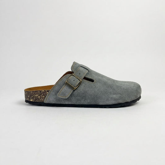 Suede Cork Clogs - Gray
