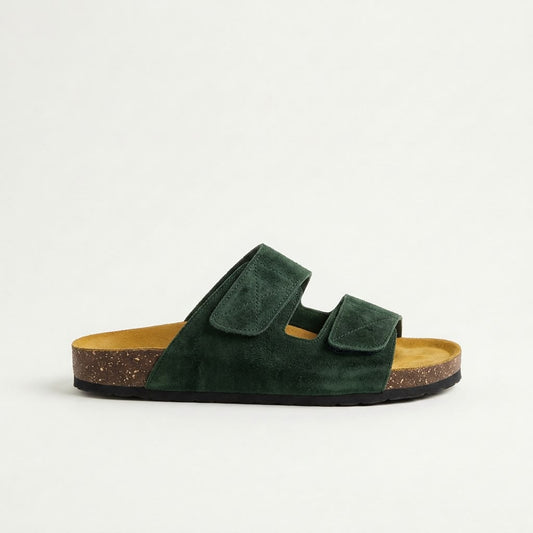 Double Strap Slides - Green