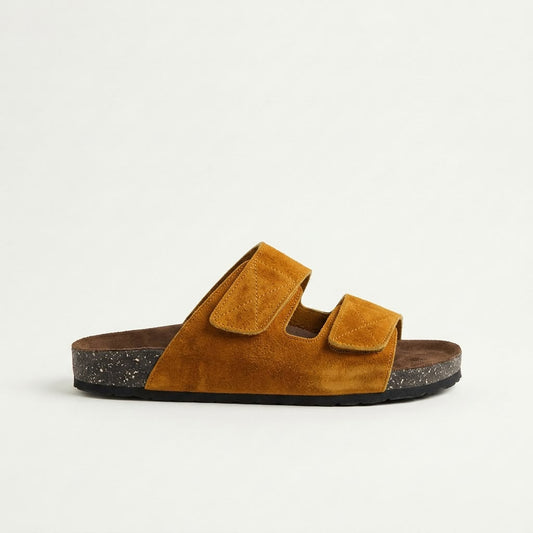 Double Strap Slides - Brown