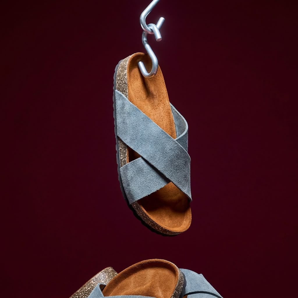 Cross Strap Cork - Gray