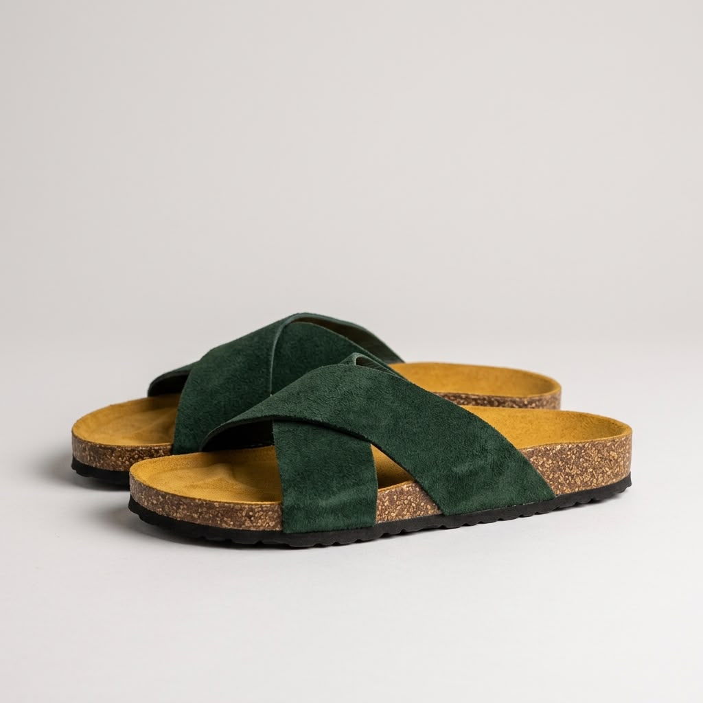 Cross Strap Cork - Green