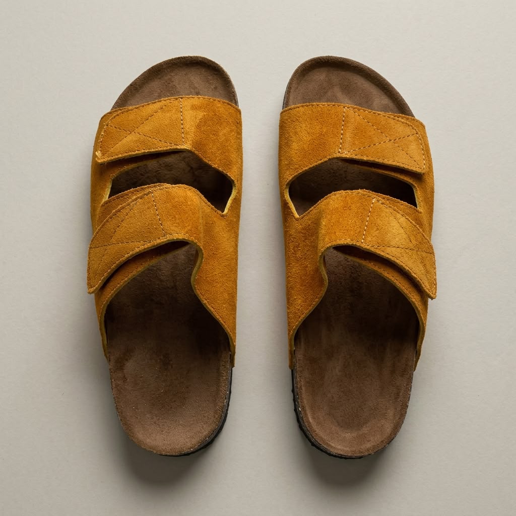 Double Strap Slides - Brown