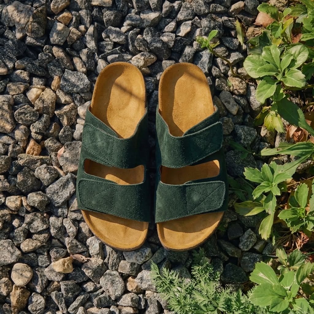 Double Strap Slides - Green
